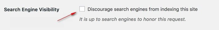 wp search engine visibility