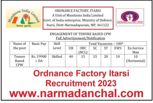 Ordnance Factory Itarsi Recruitment 2023