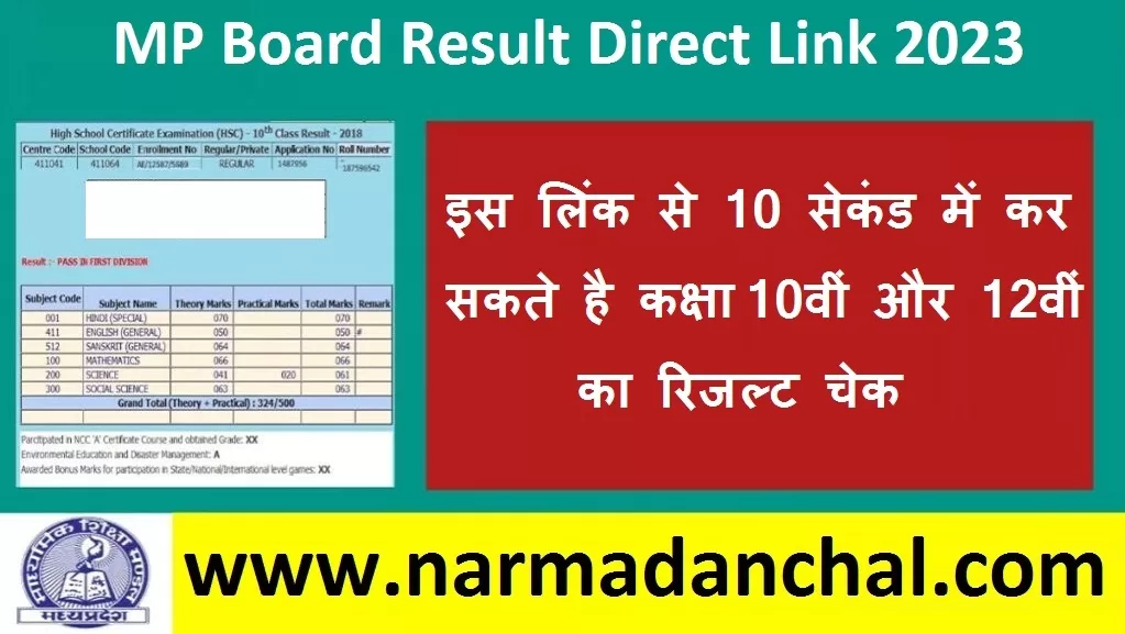 MP Board Result Direct Link 2023