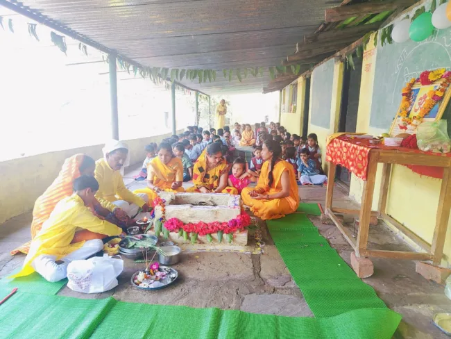 केसला ब्लॉक के गांवों में बसंत पंचमी उत्सव, विद्यारंभ संस्कार 2 Kesla2