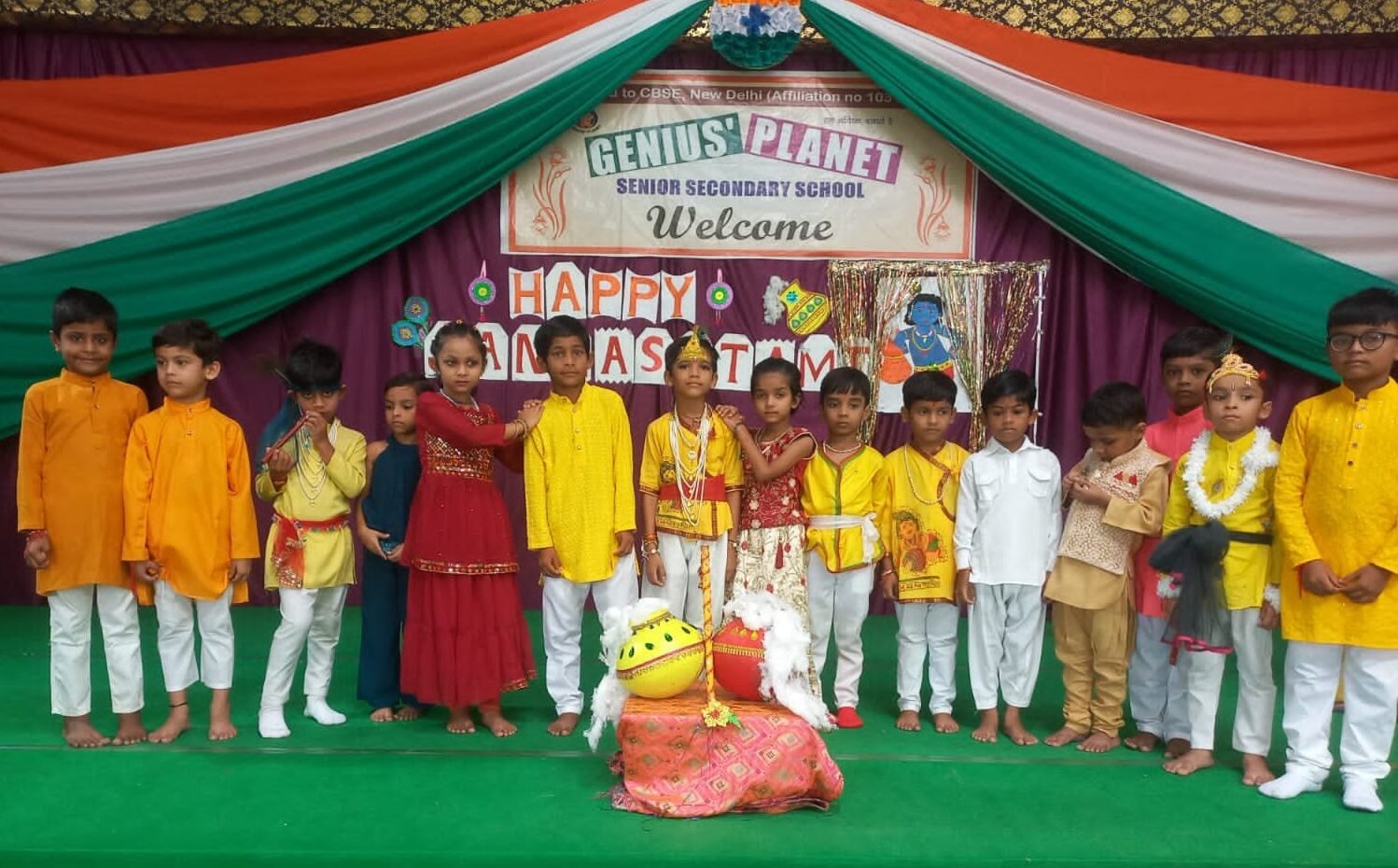 The charming image of children in the Janmashtami program in GPS created Brijdham.