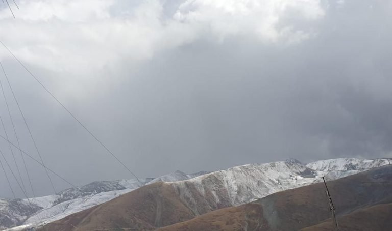 First snowfall of the season in Afarwat of famous ski resort Gulmarg.