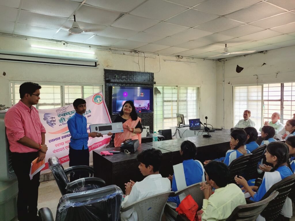 Children of tribal block are learning computer programming.