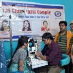 Lions couple organized an eye testing camp to improve the eyesight of weak eyes.