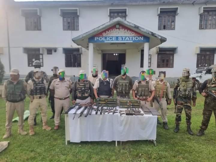 Huge quantity of weapons and explosives recovered from Manipur's border districts of Myanmar.