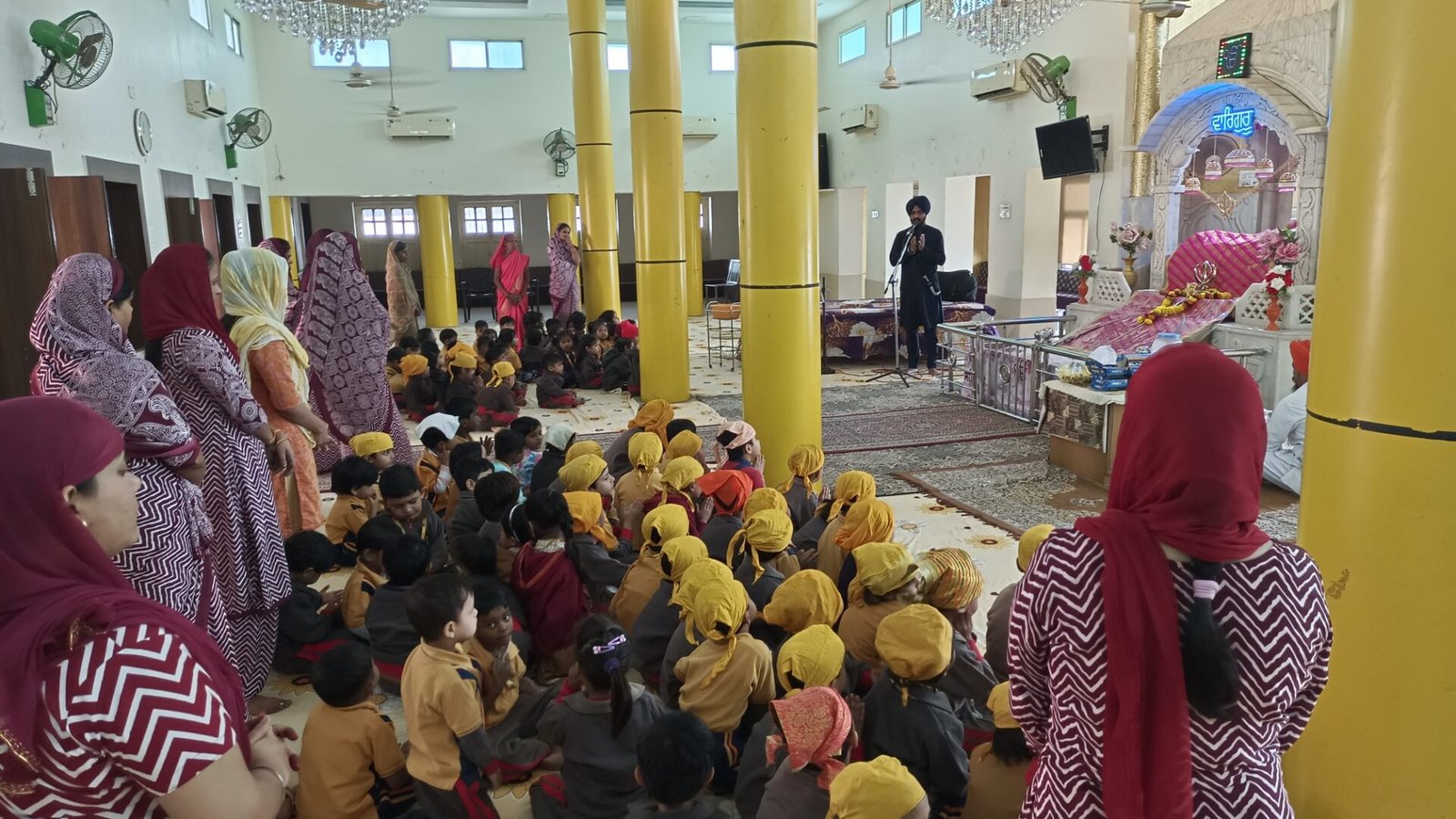 Children reach Gurudwara to learn equality towards all religions since childhood.