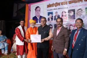 Captain Karaiya honored for literary conference in Ghansaur