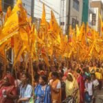 Devotees of Baba Khatu Shyam took out flag march, welcomed by devotees at many places.