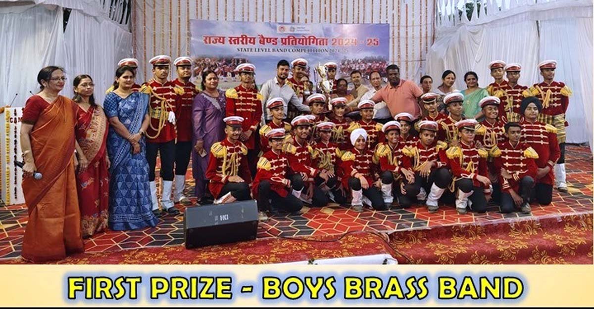 St. Joseph's Convent School Boys Brass Band stands first in the state level competition for the third time in a row