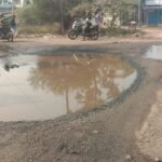 Pedestrians facing problems due to water on Barah Bangla Road