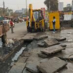 Cleaning of big drain done by JCB on the main road in Ward 11