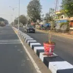 Bhopal: The road looks beautiful with pots placed till the Tirahe double gate.