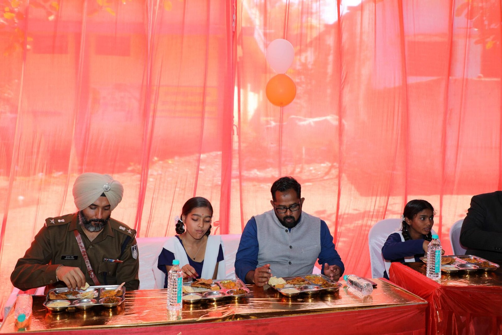 MLA, Collector and SP had special midday meal with children