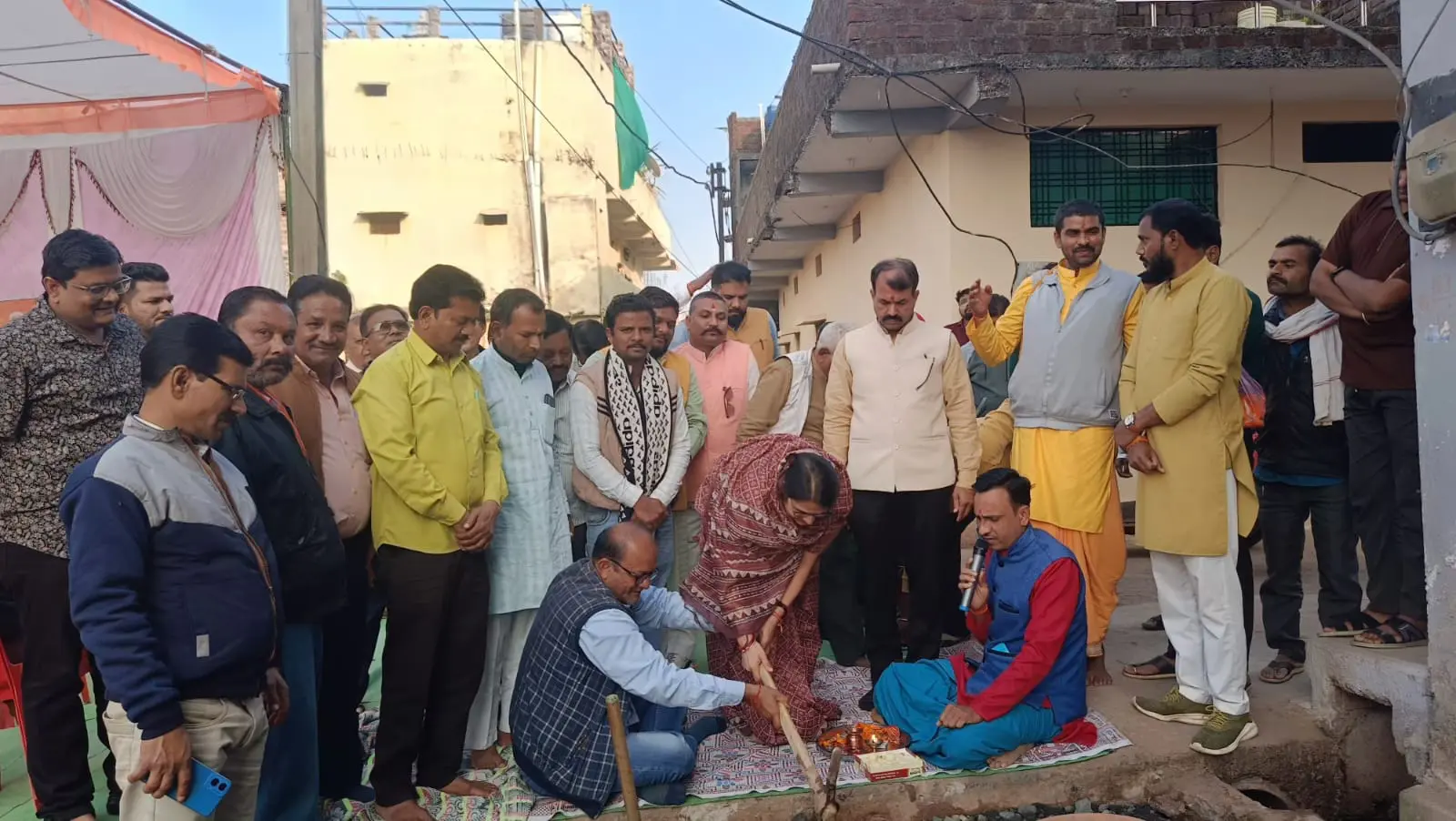 Bhoomi Pujan of CC Road in Ward No. 9 and 10