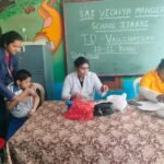 Vaccination of children got done in Sai Vidya Mandir