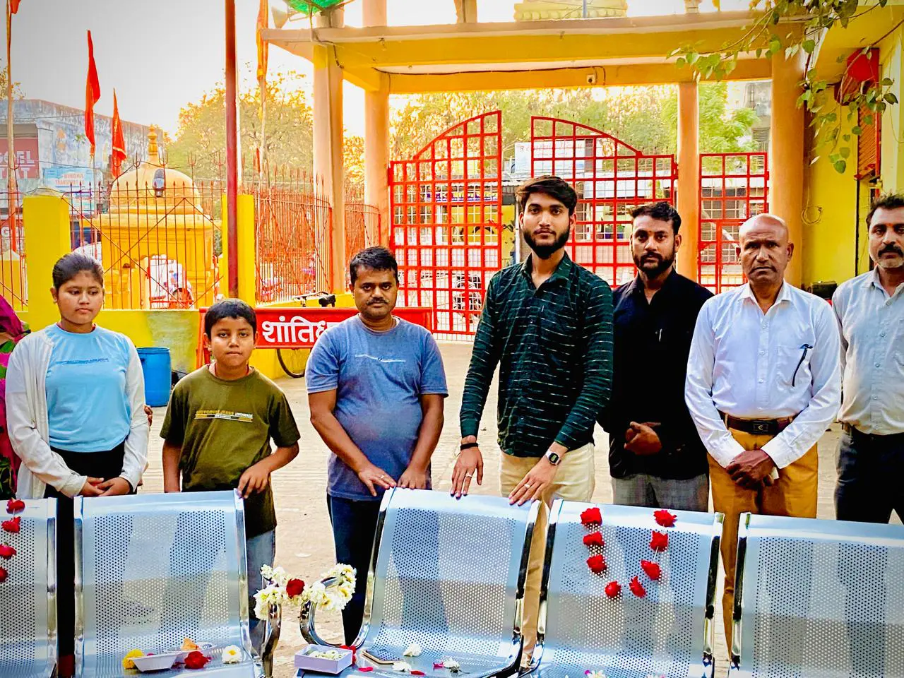 Bengali family donated steel bench to Shanti Dham in memory of their daughter Suparna