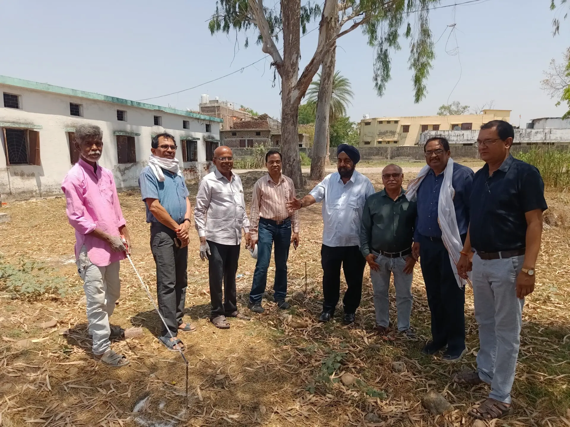 Bhoomipujan of additional room and leveling work of playground started
