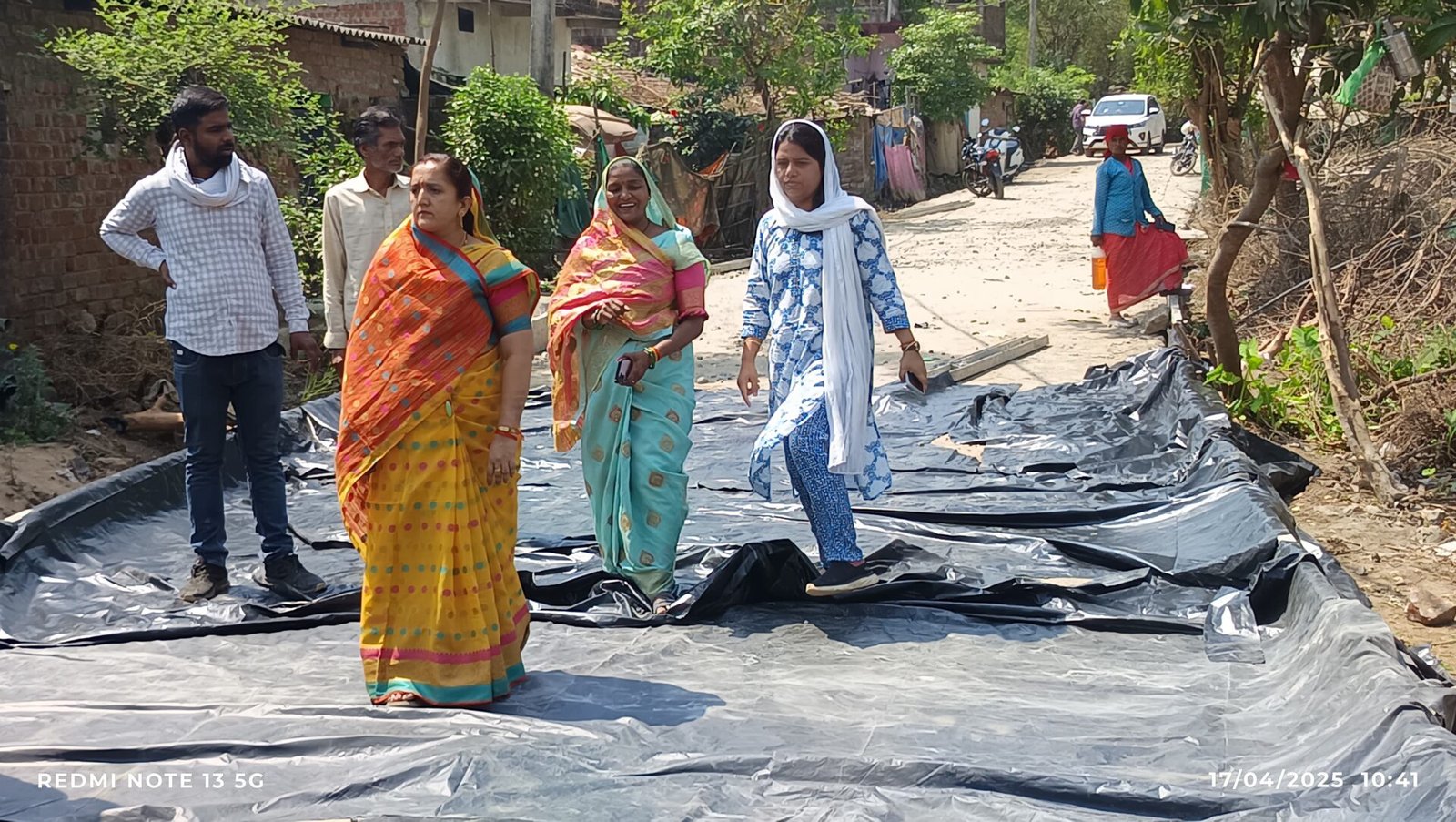 The Municipal Chairman inspected the road being built in BTI, the ward residents expressed their gratitude