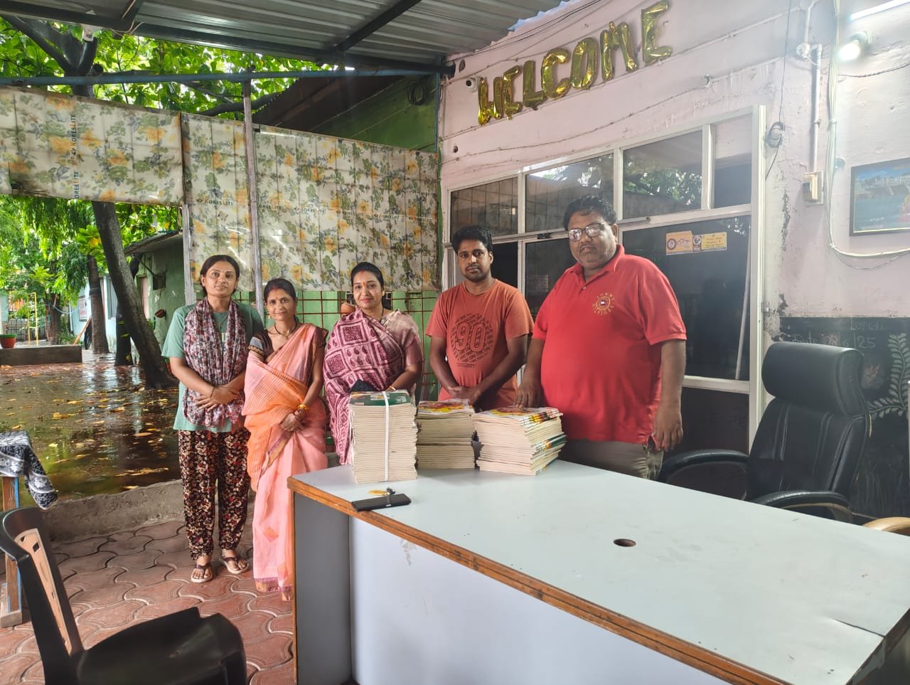 Residents of Nayayard contributed copies to Vidyadan Bank