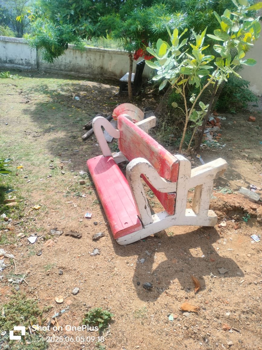 Miscreants broke the benches in the temple premises, the municipality will give an application to the police