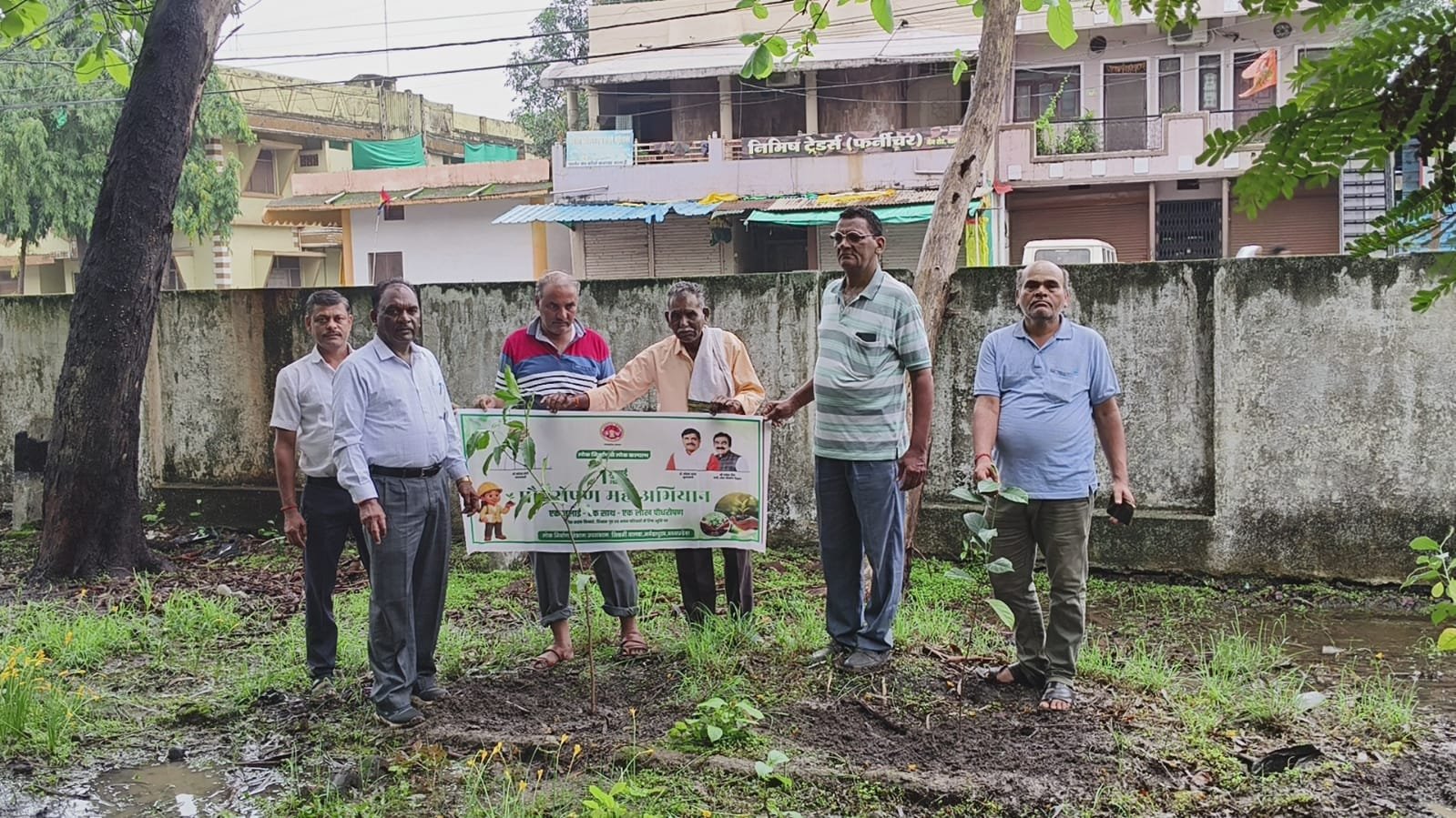 Officers and employees of the Public Works Department planted trees