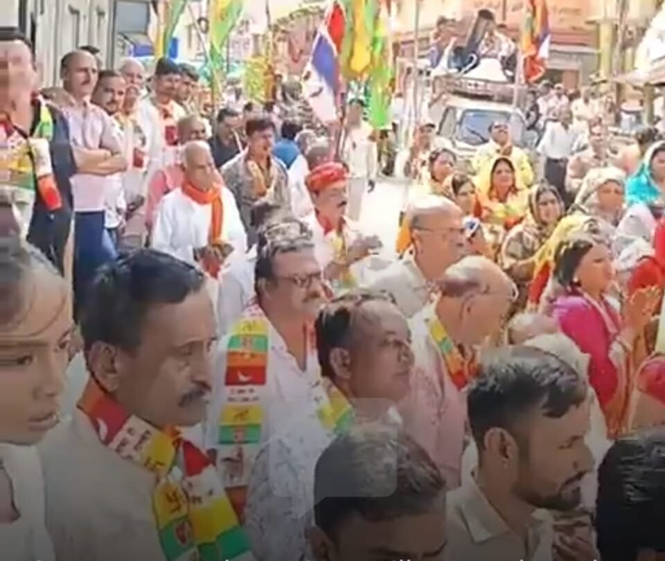 The city reverberated with chants and hymns during Baba Ramdev's huge procession