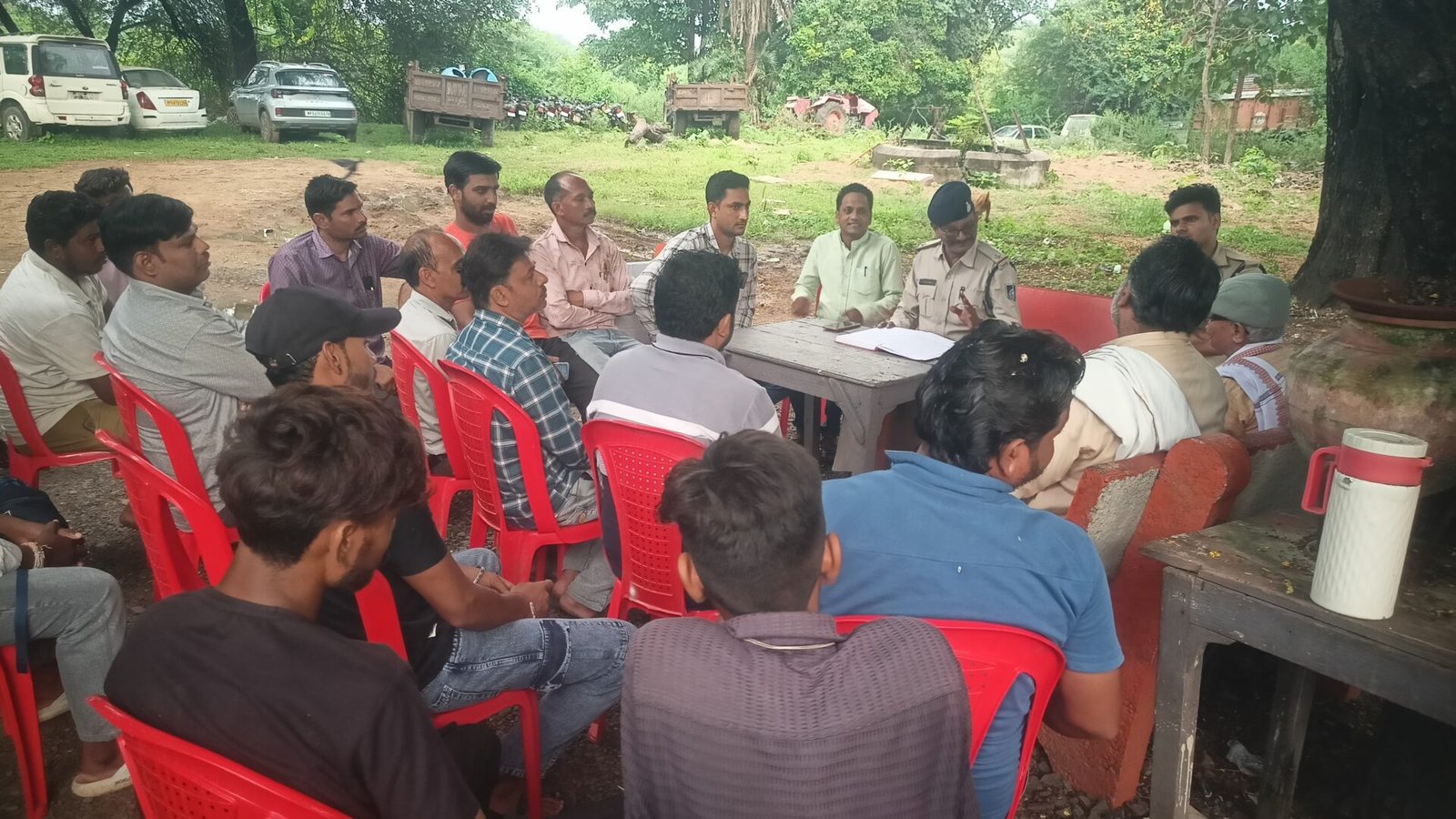 A meeting of the peace committee was held in the police station premises to celebrate the festival in harmony.