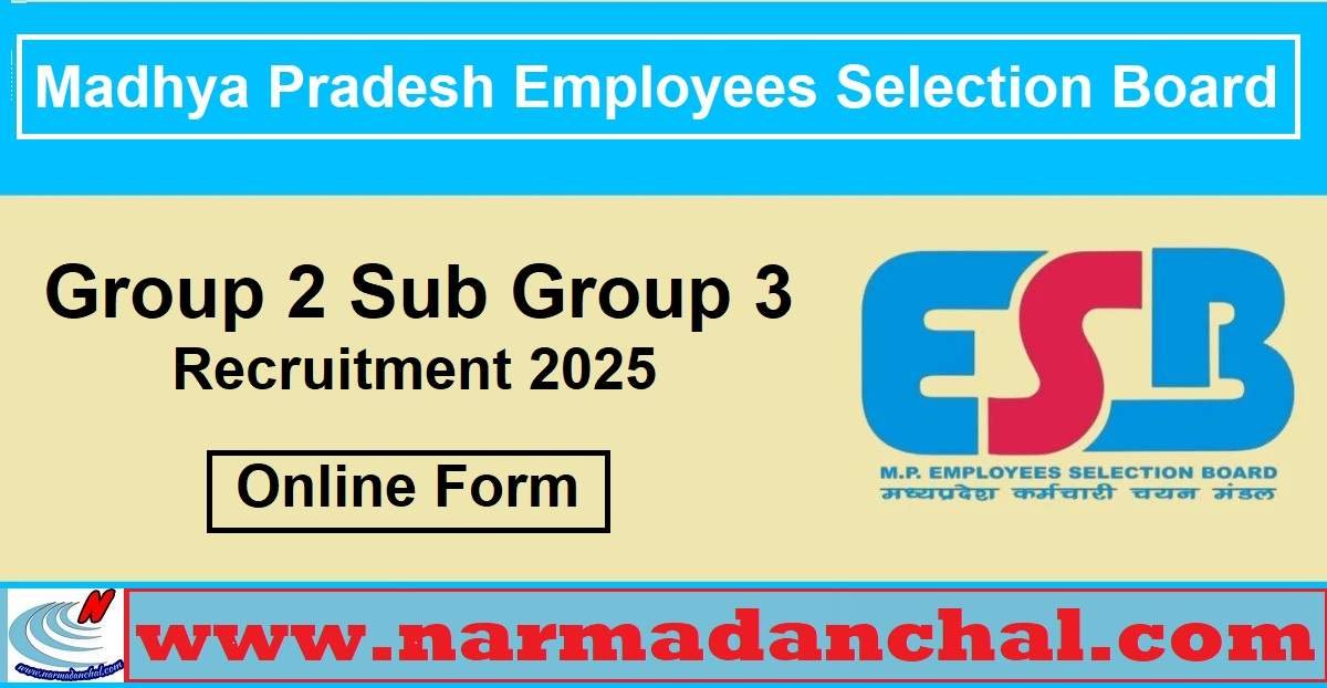 MPESB Group 2 Sub Group 3 Bharti 2025