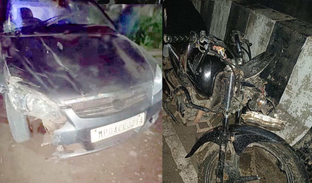 Three youths from Raisalpur were seriously injured in a car-bike collision near The Park.