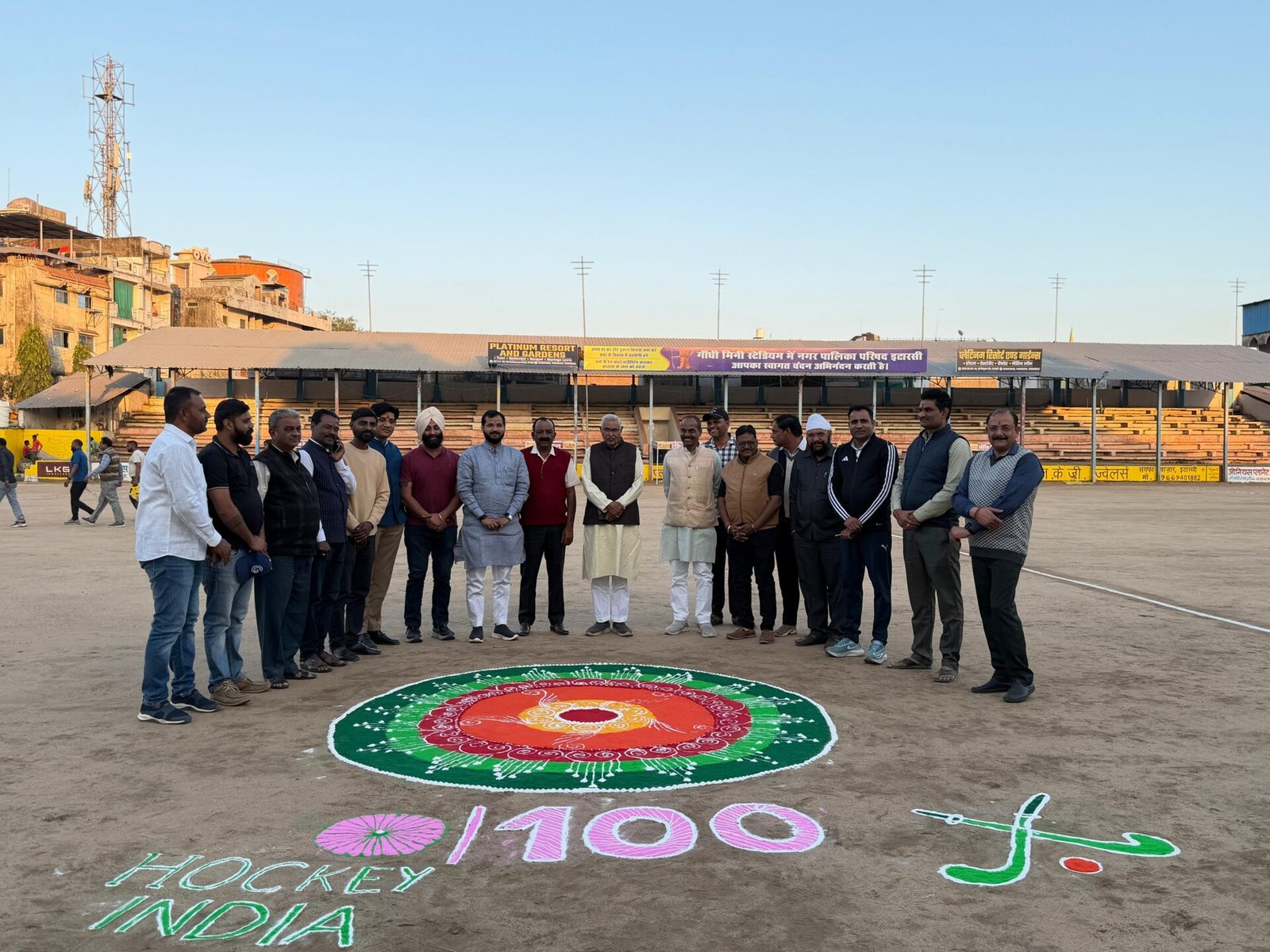 This evening MLA Dr. Sitasaran Sharma took stock of the preparations for the tournament.