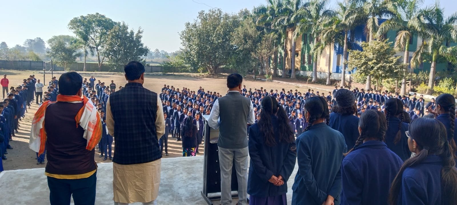 Drug-free youth: Students took the pledge under the campaign 'Foundation Stone of Developed India'.
