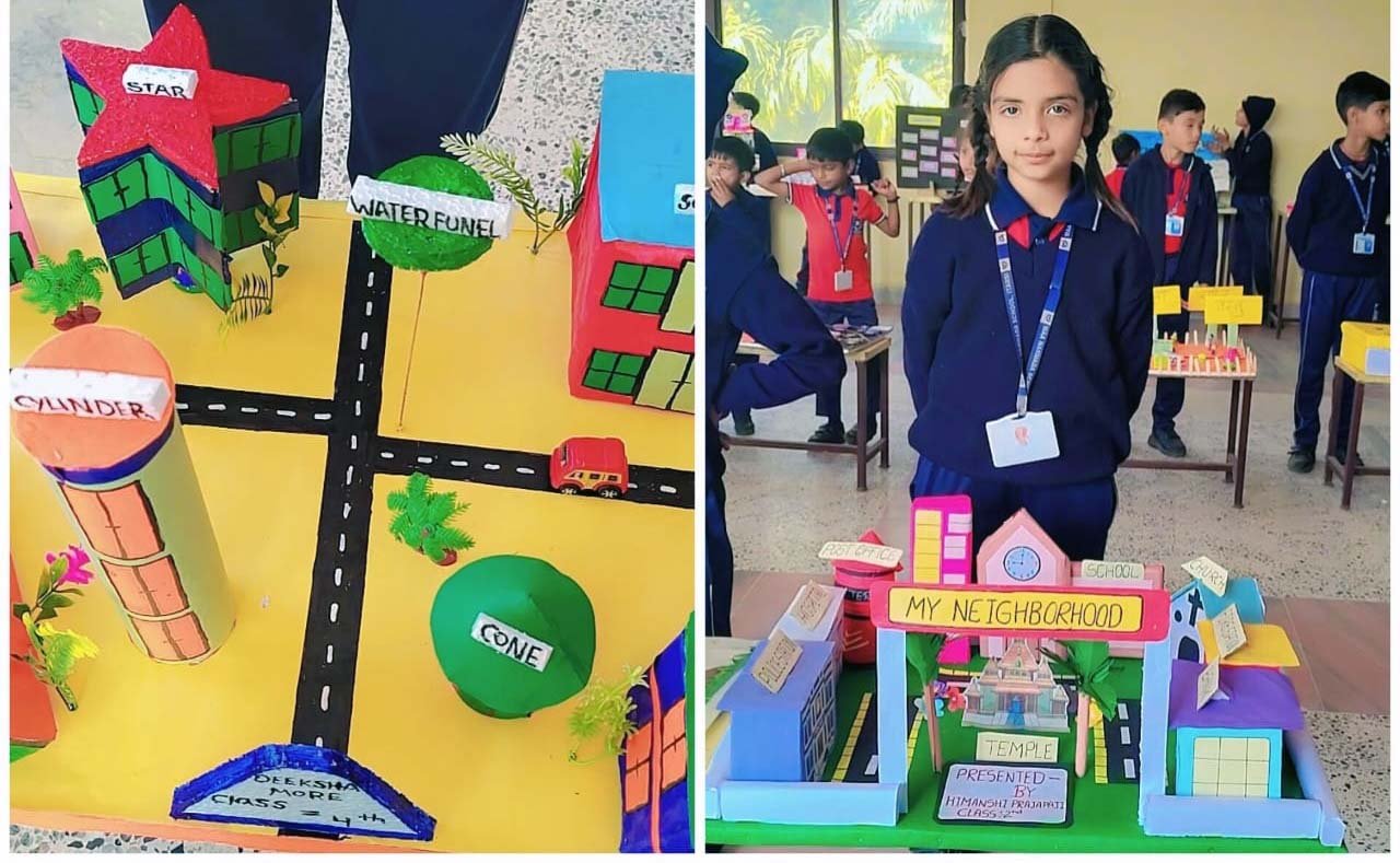 Flight of innovation, students organized a science exhibition at Maa Narmada School