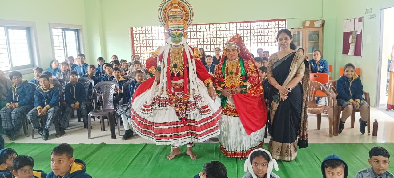 Kathakali beats resonate at Green Point School, as children learn unique dance vocabulary.