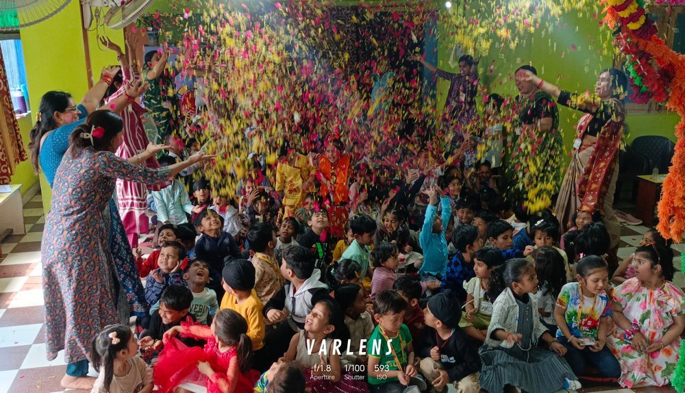 Phagun descends on the threshold of childhood: no wastage of water, no noise of chemicals; just the fragrance of flowers and the dawn of gulal.