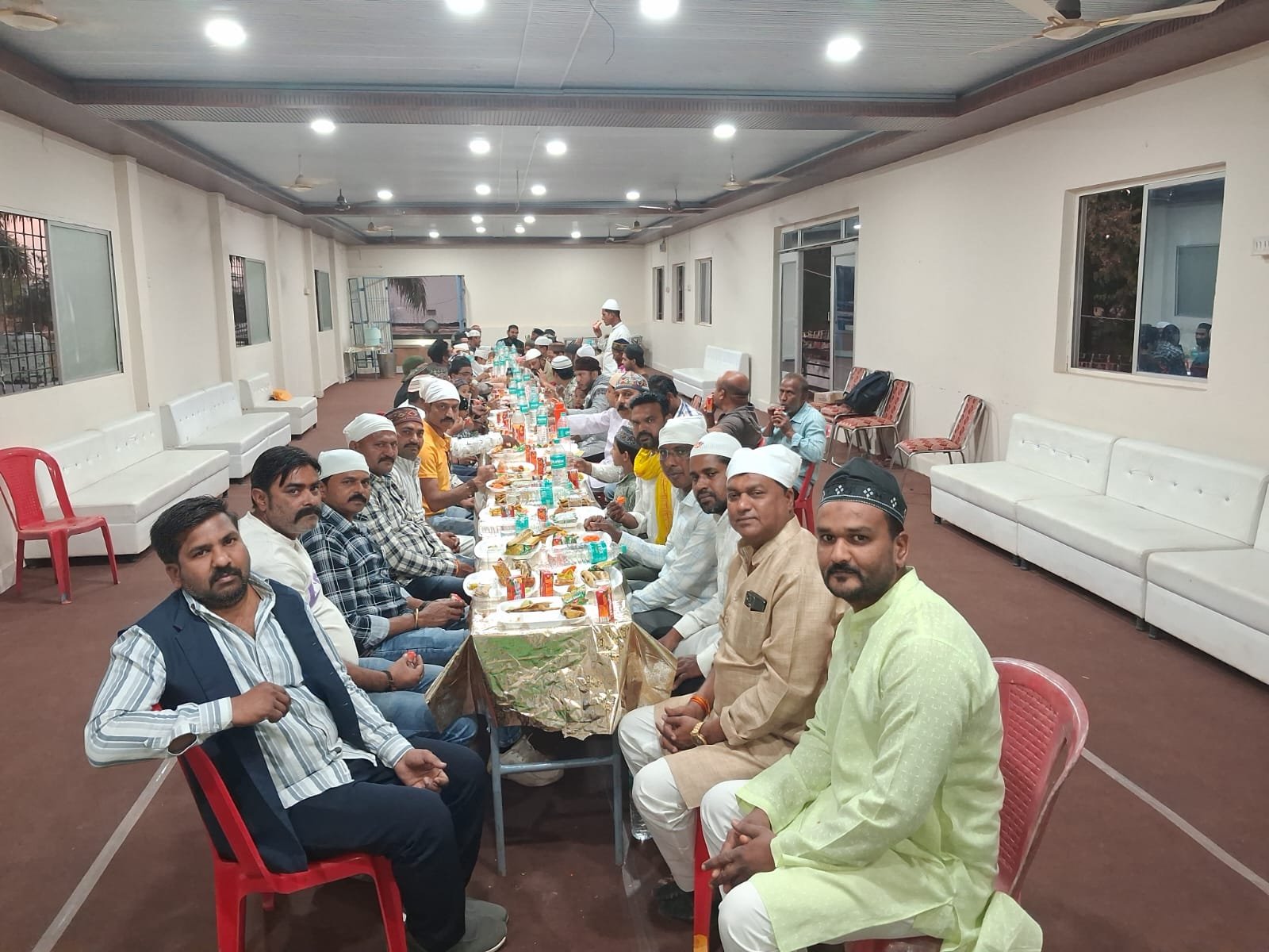 An example of communal unity, Roza Iftar at Masjid Huda, Hindus and Muslims break their fast together