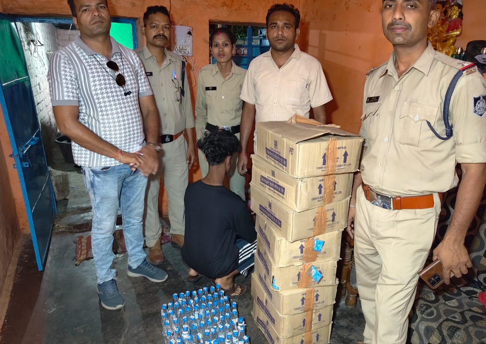 Rural police conduct major strike, seize 90 liters of illicit liquor hidden in a house, accused arrested