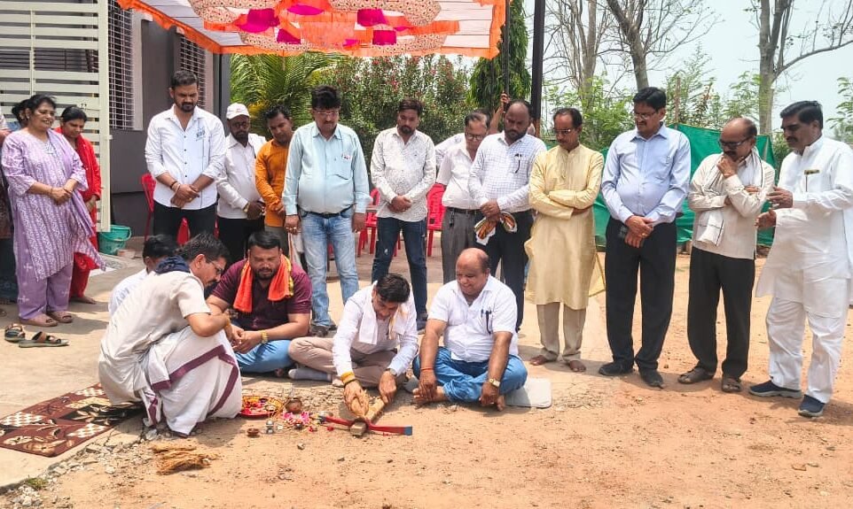 Ground-breaking ceremony for a new CC road in Chayan Colony; a long-standing problem to be resolved at a cost of ₹6 lakh.