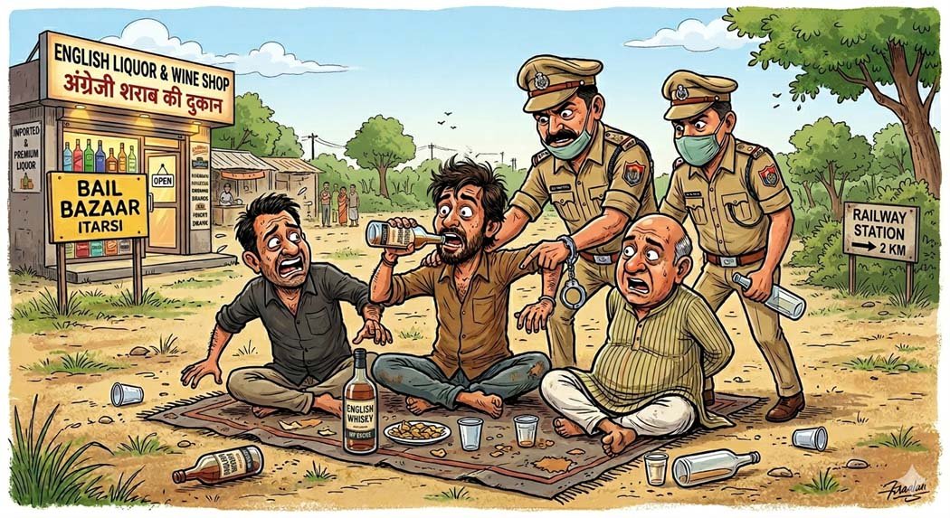 Three accused arrested for illegally consuming alcohol in public places.