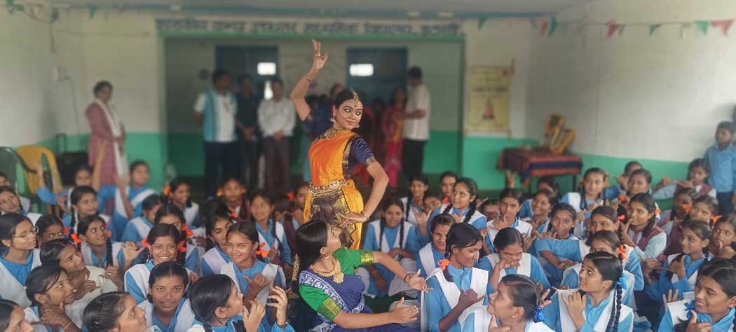 Bharatanatyam performances and workshops held in three schools; students gained insight into the nuances of the classical art form.