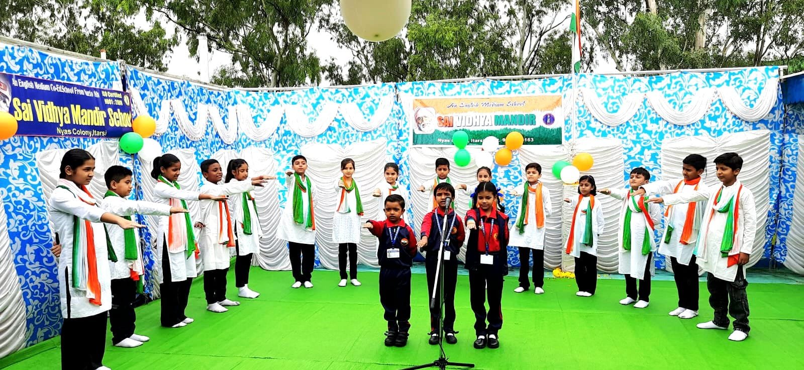 Message of a strong nation conveyed through a street play on Independence Day at SVM.